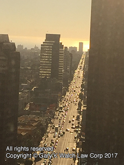 View of Wilshire Boulevard towards Santa Monica from West Los Angeles