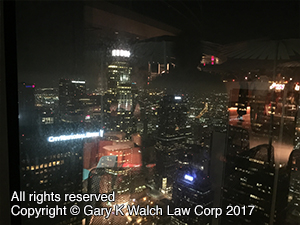 View from the 70th floor of the new Wilshire Tower at the Intercontinental Hotel in Downtown Los Angeles